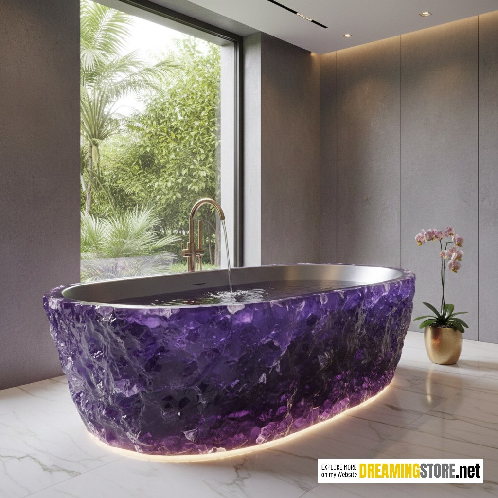 Amethyst Crystal Bathtub