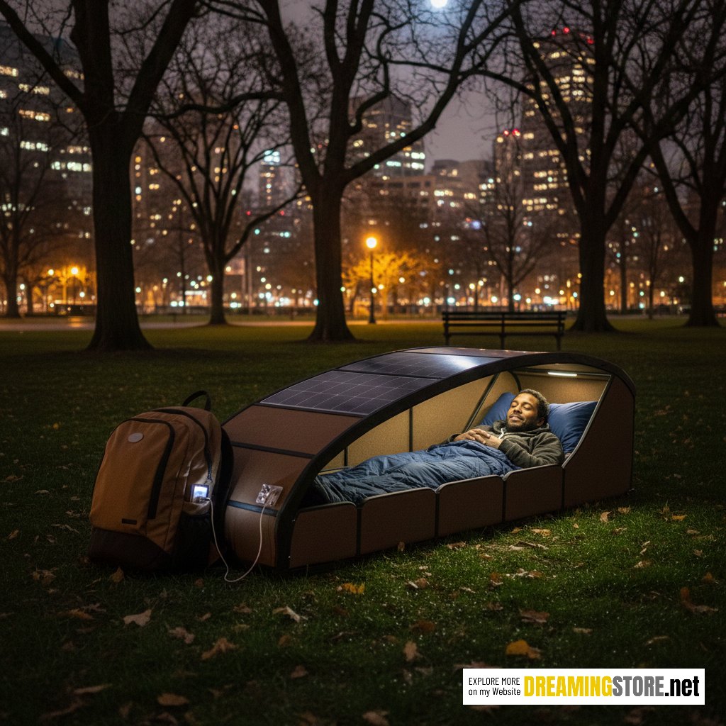 Backpack Bed with Solar Panels