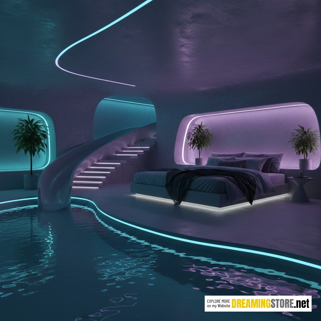 Bedroom with Water Slide