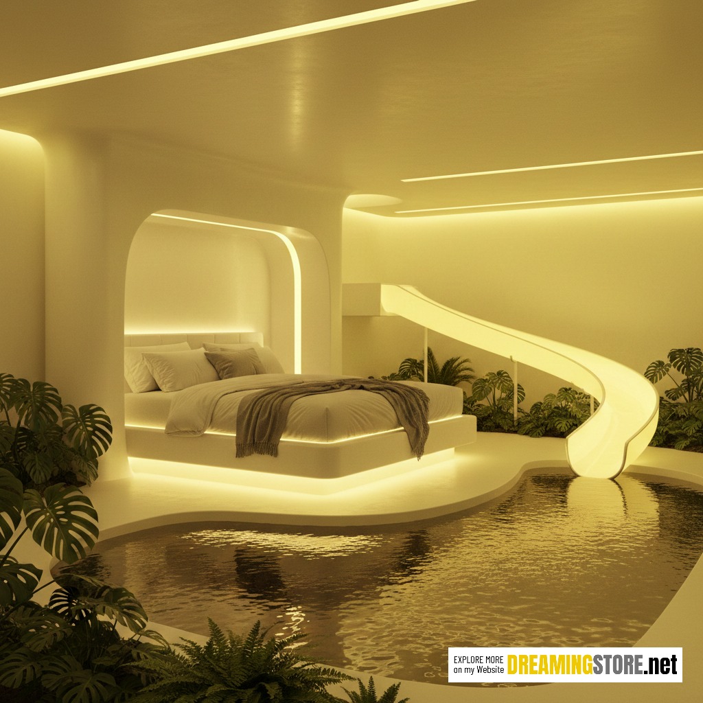 Bedroom with a Waterslide
