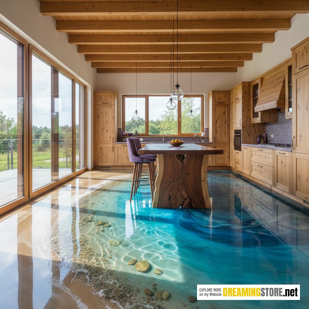 Epoxy Ocean Kitchen Floors