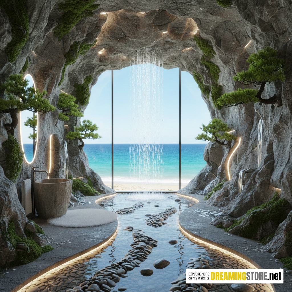 nature scene bathroom