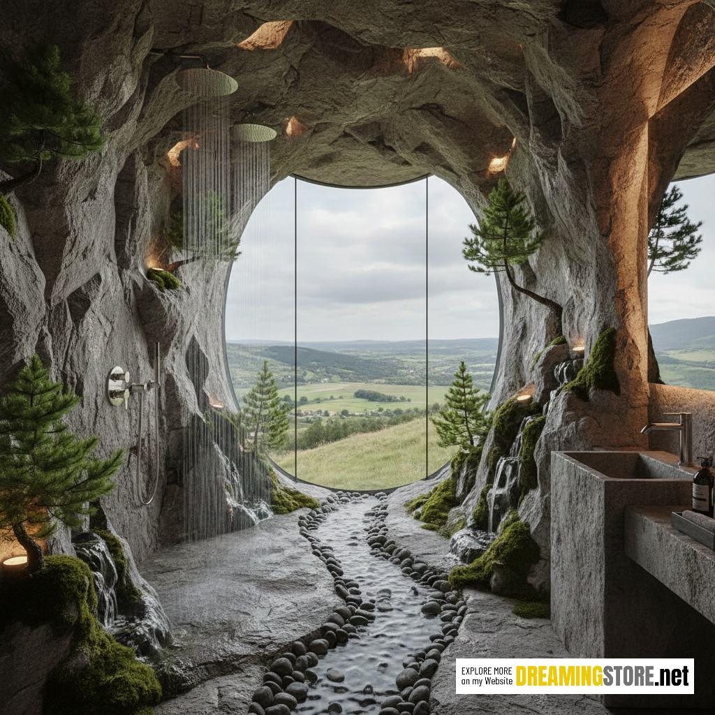 nature scene bathroom