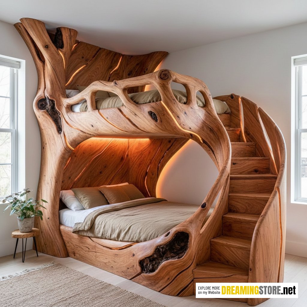 Gorgeous Tree Trunk Bed