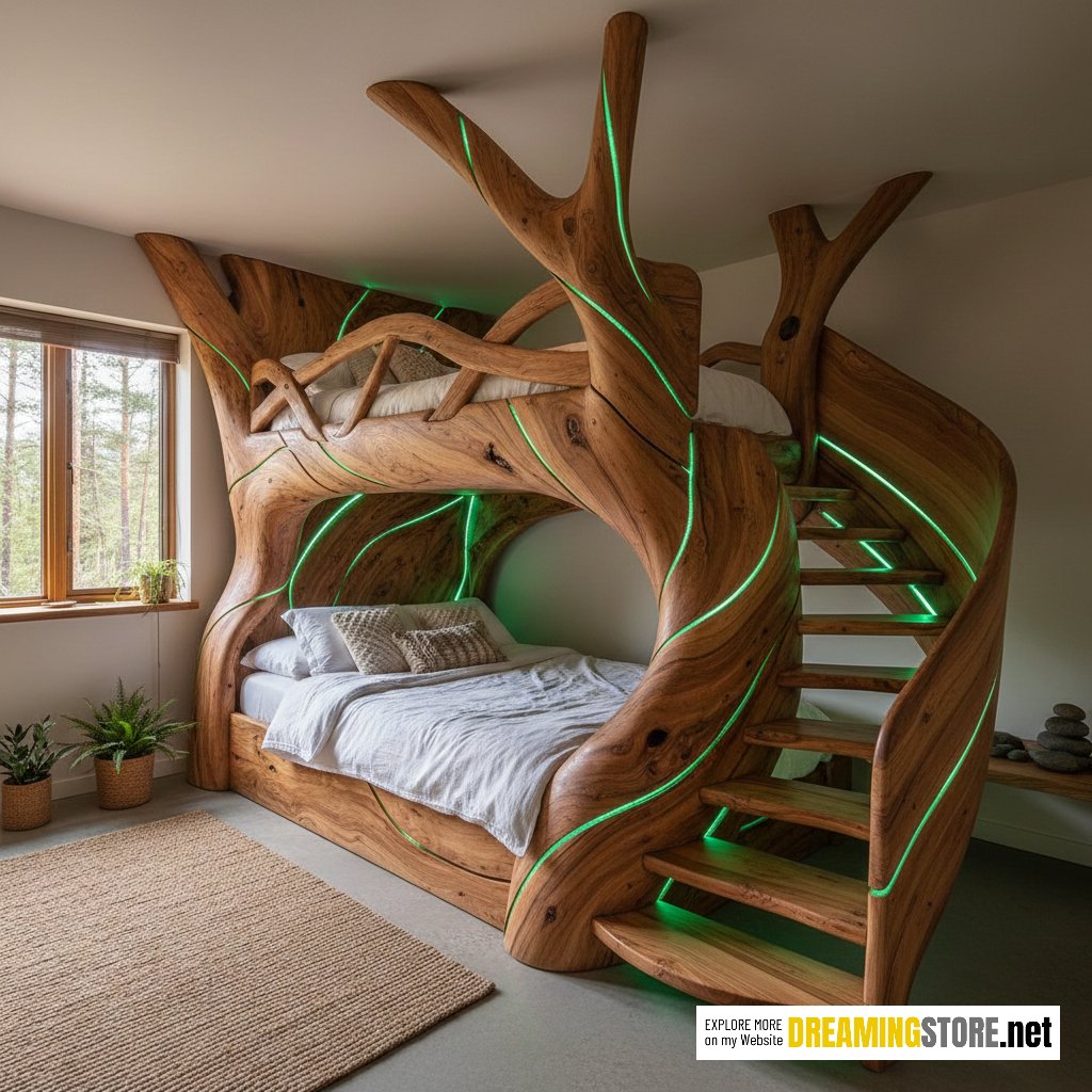 Gorgeous Tree Trunk Bed