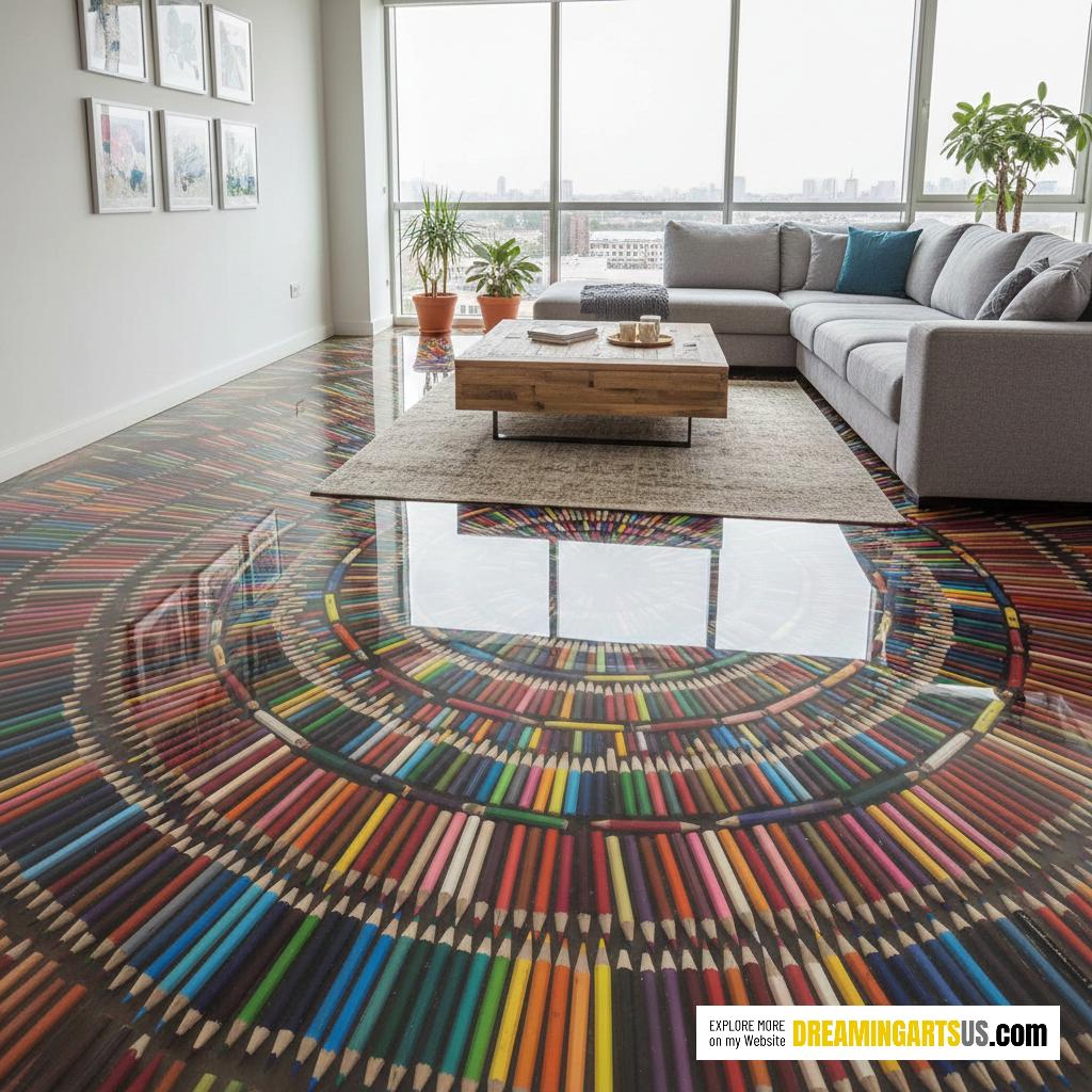 Colored Pencil Epoxy Flooring