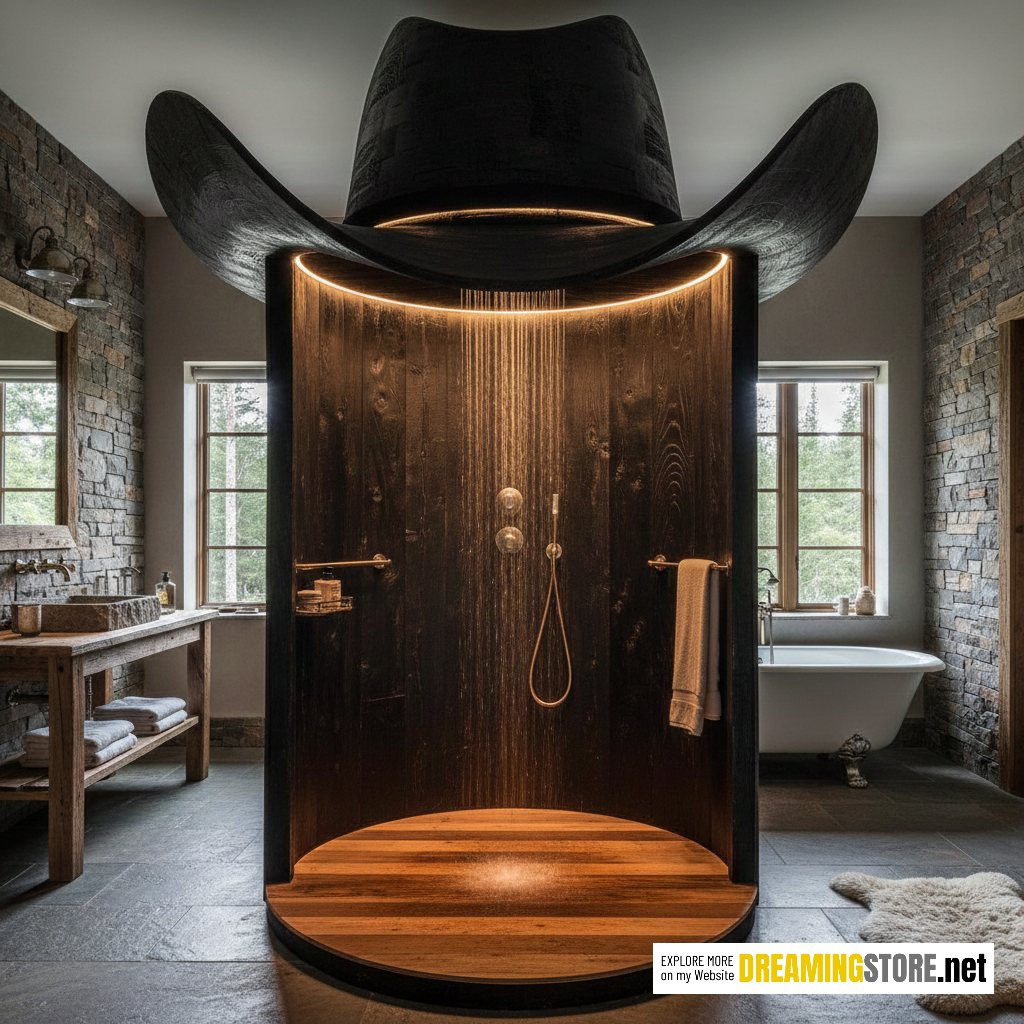 Wooden Cowboy Hat Shower