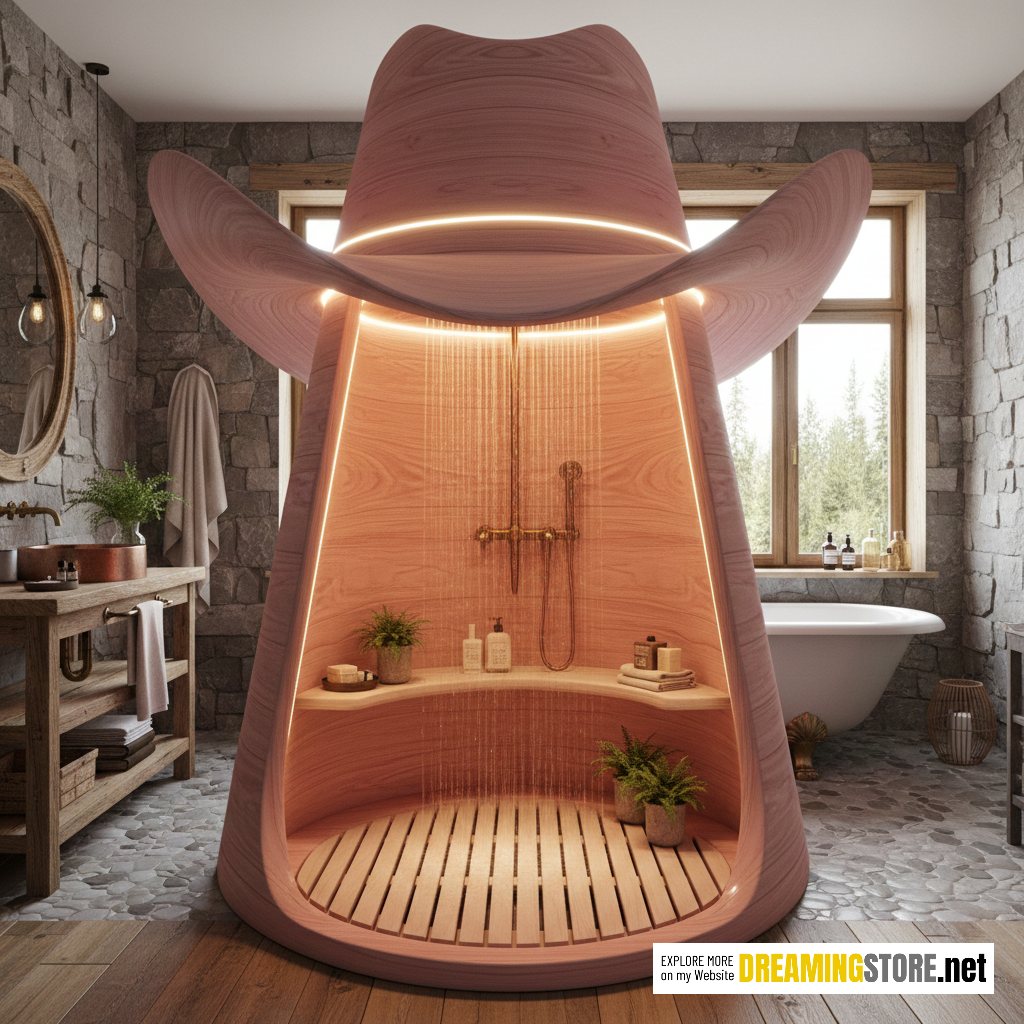 Wooden Cowboy Hat Shower