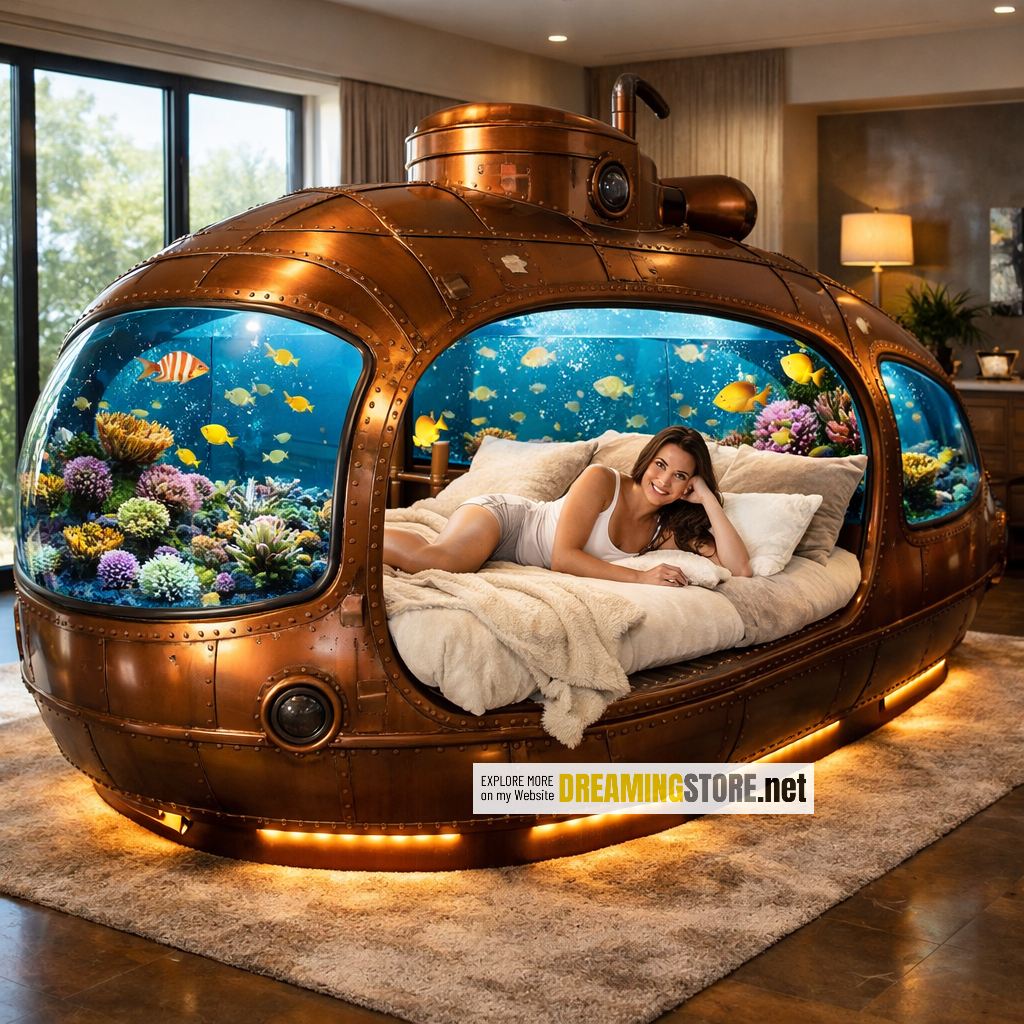 submarine aquarium bed