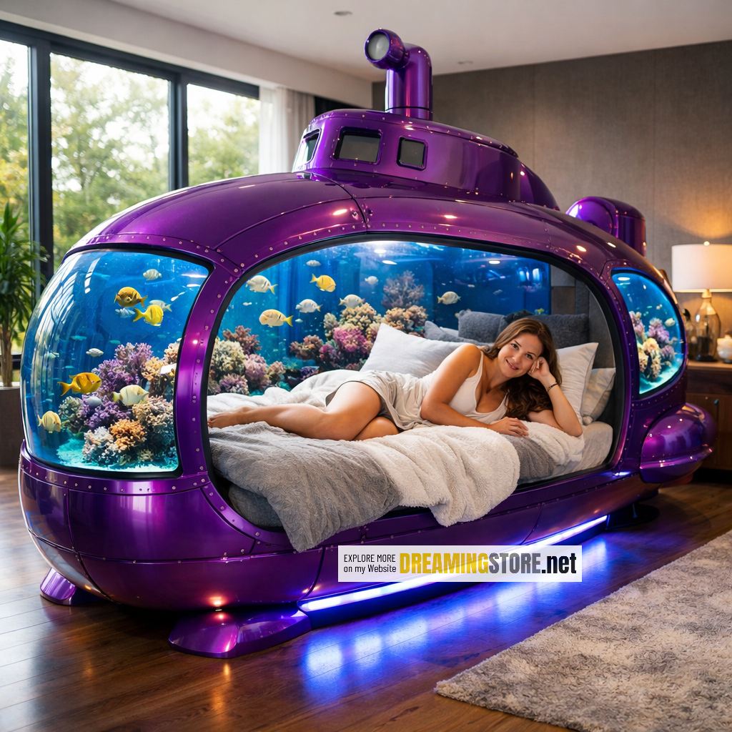 submarine aquarium bed