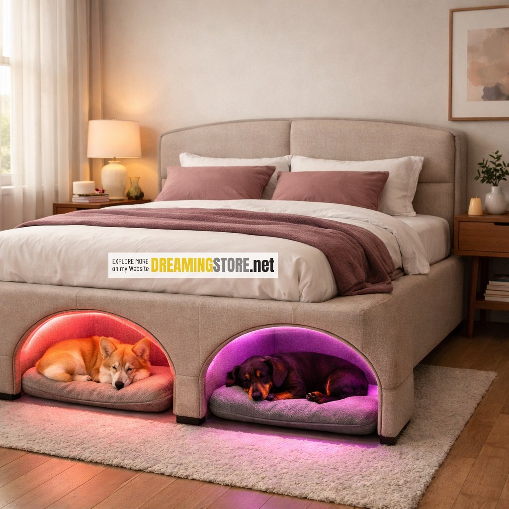 bed frame with dog pods