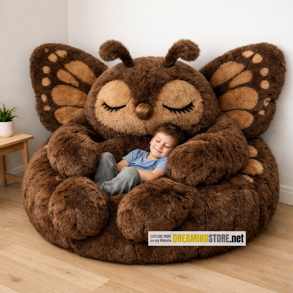 Fluffy Butterfly Bean Bag