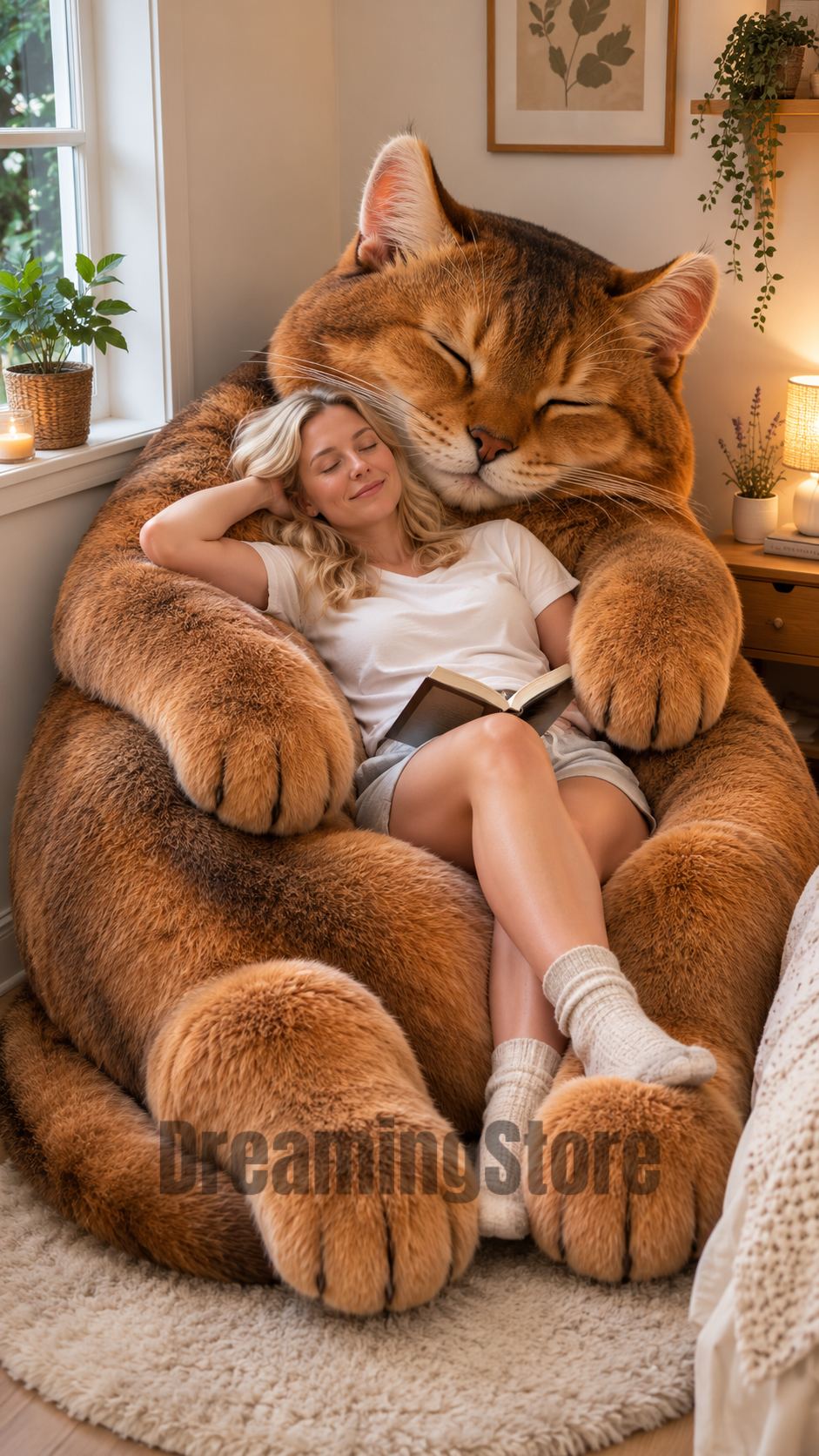 giant cat-shaped bean bags