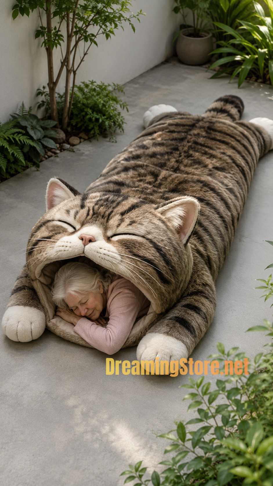 giant cat-shaped sleeping bag