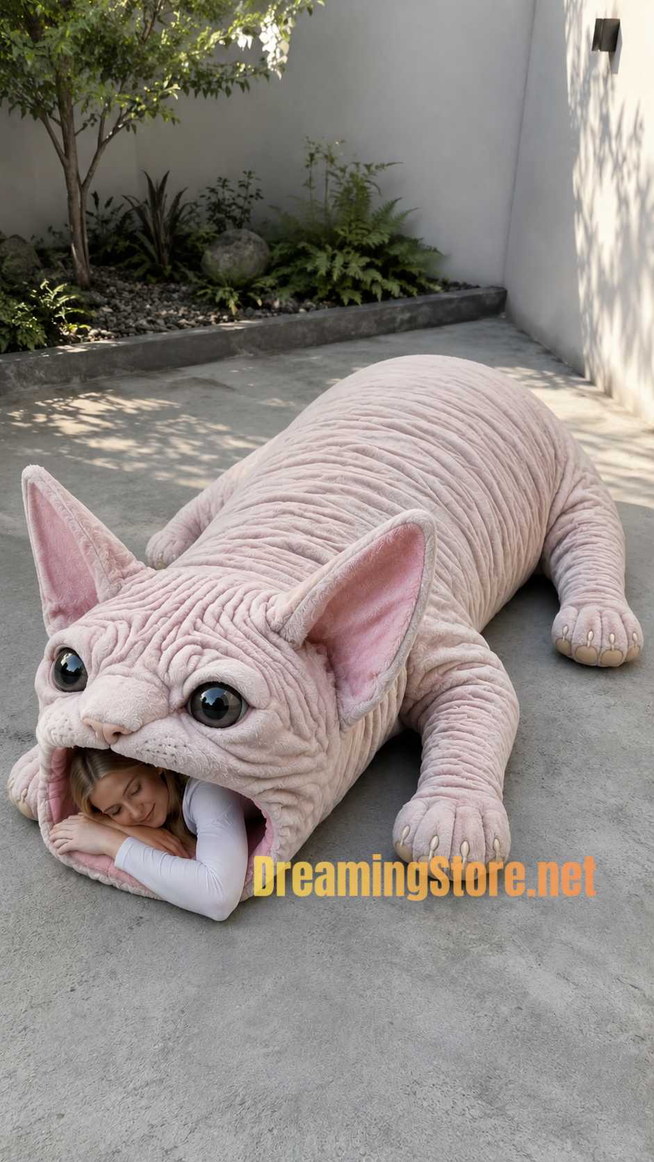 giant cat-shaped sleeping bag
