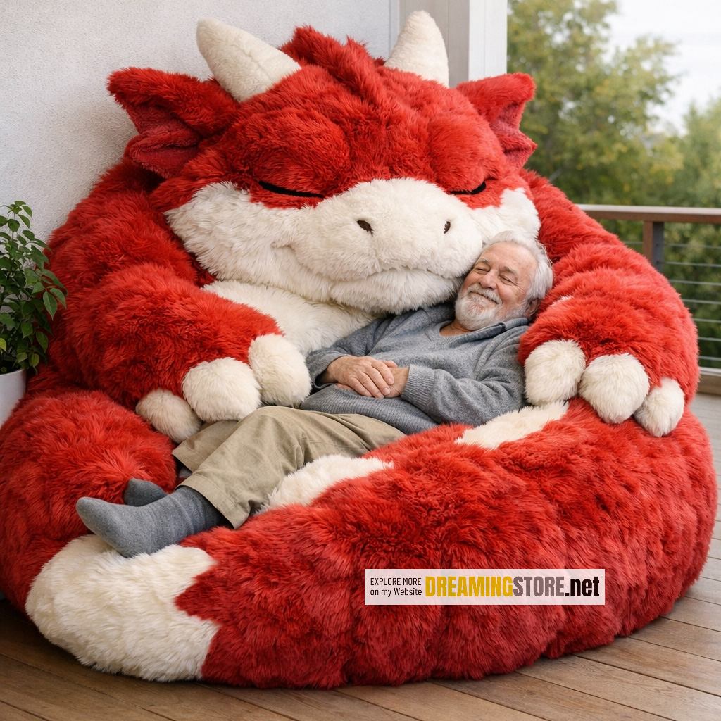 Fluffy Dragon Bean Bag