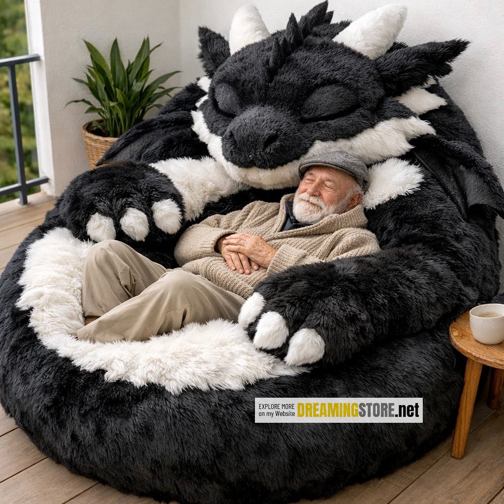 Fluffy Dragon Bean Bag