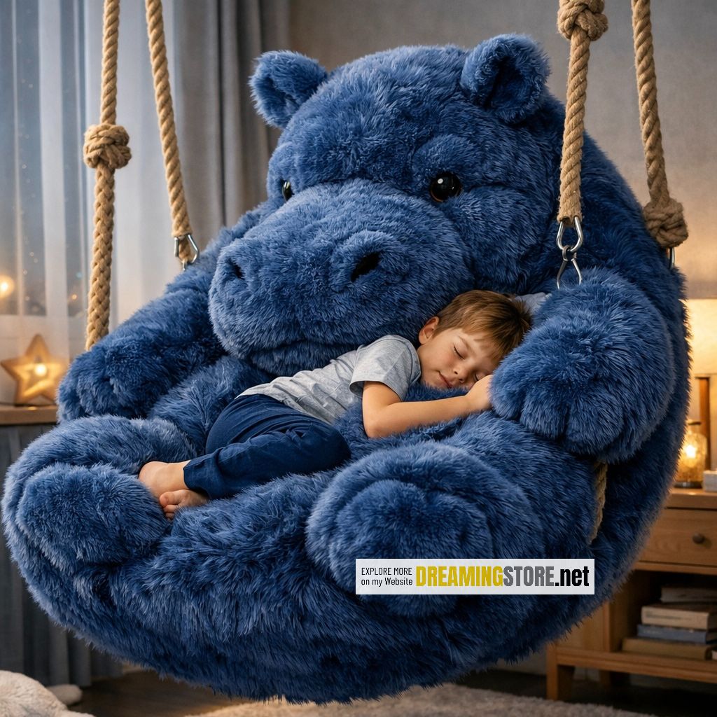 Hippo-Shaped Swing Chairs