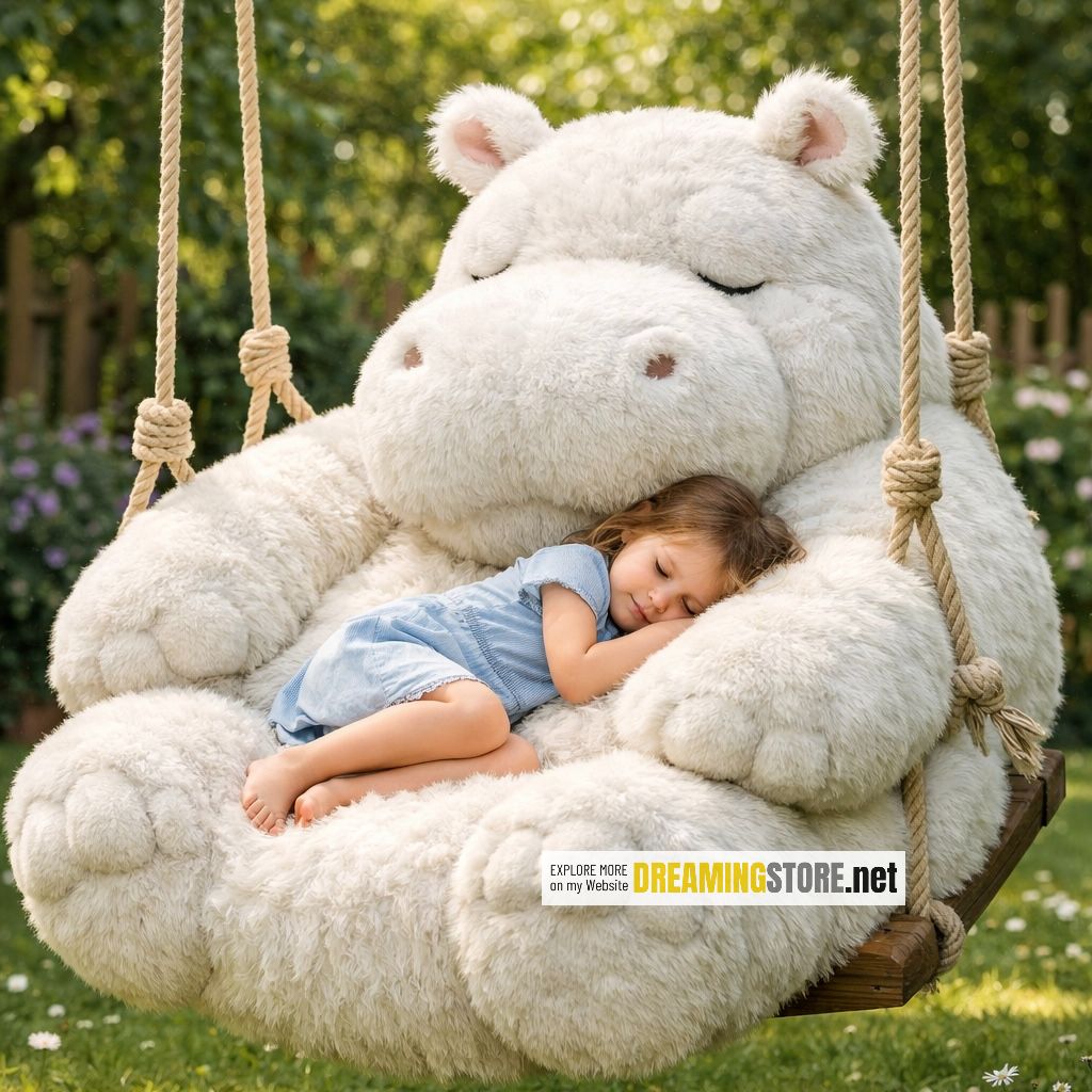 Fluffy Hippo Swing Chair