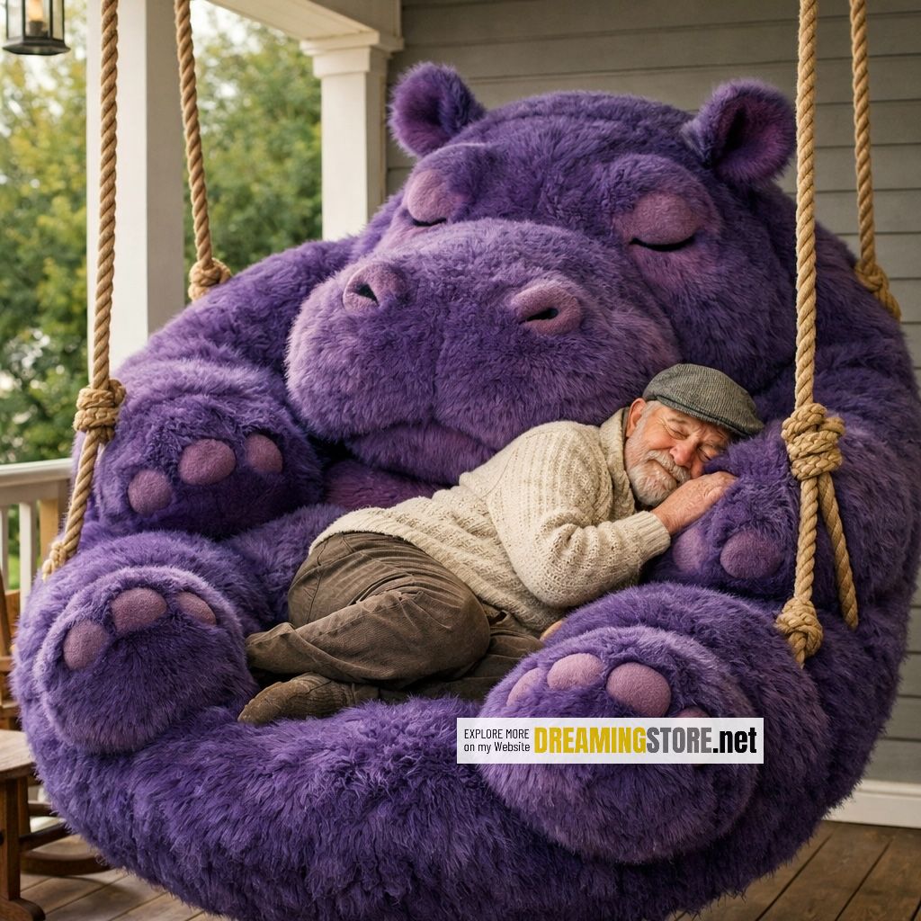 Fluffy Hippo Swing Chair