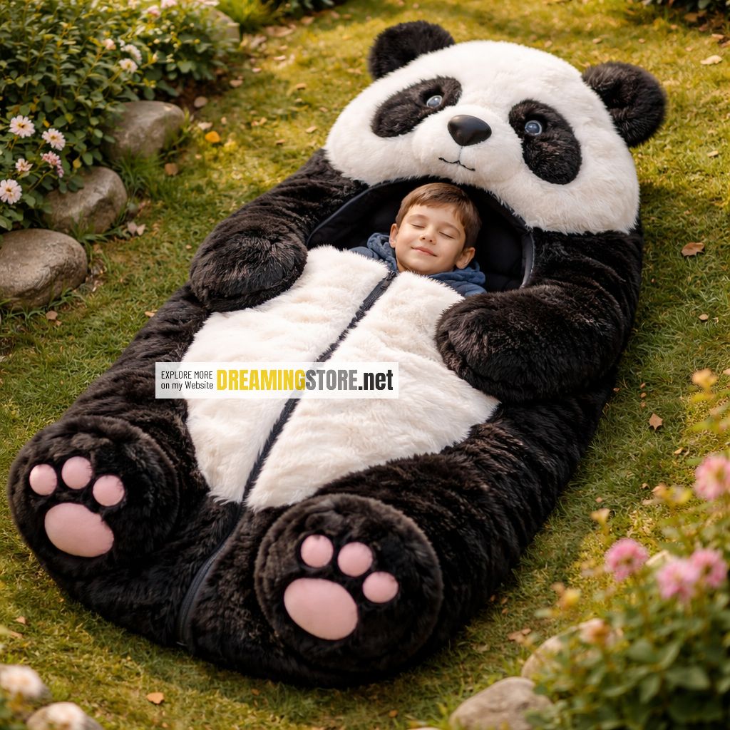 Fluffy Panda Sleeping Bag