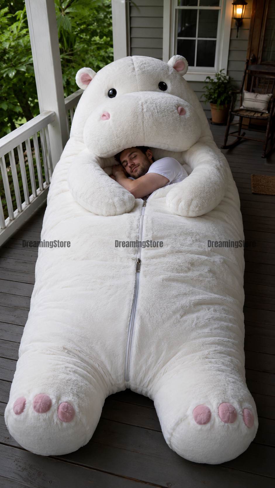hippo-shaped sleeping bag