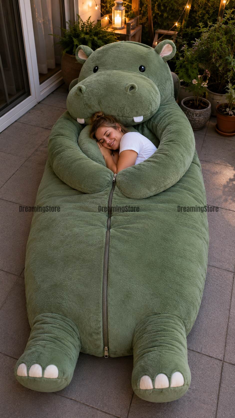 hippo-shaped sleeping bag
