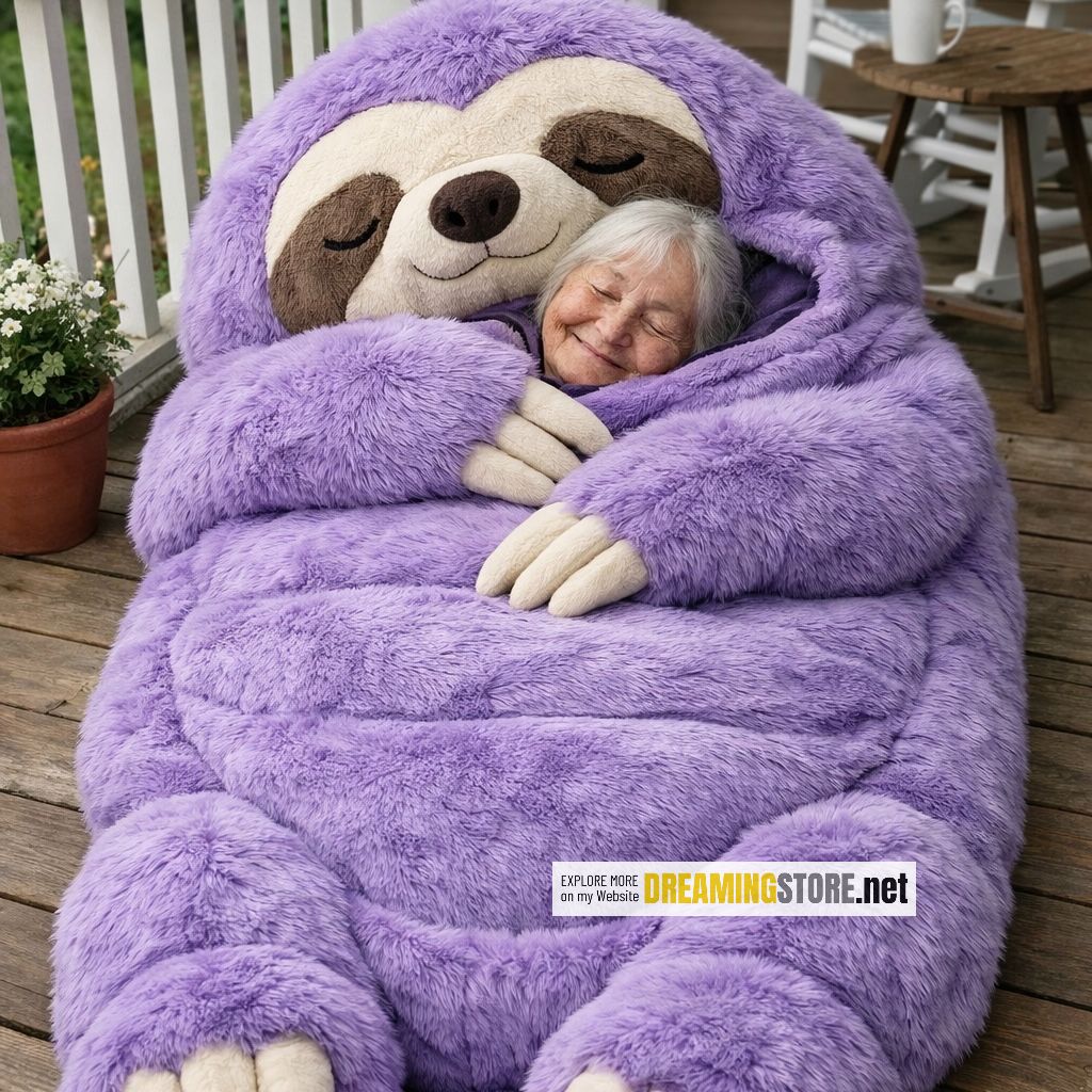 sloth-shaped sleeping bag