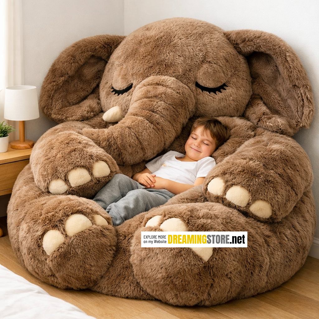 Fluffy Elephant Bean Bags