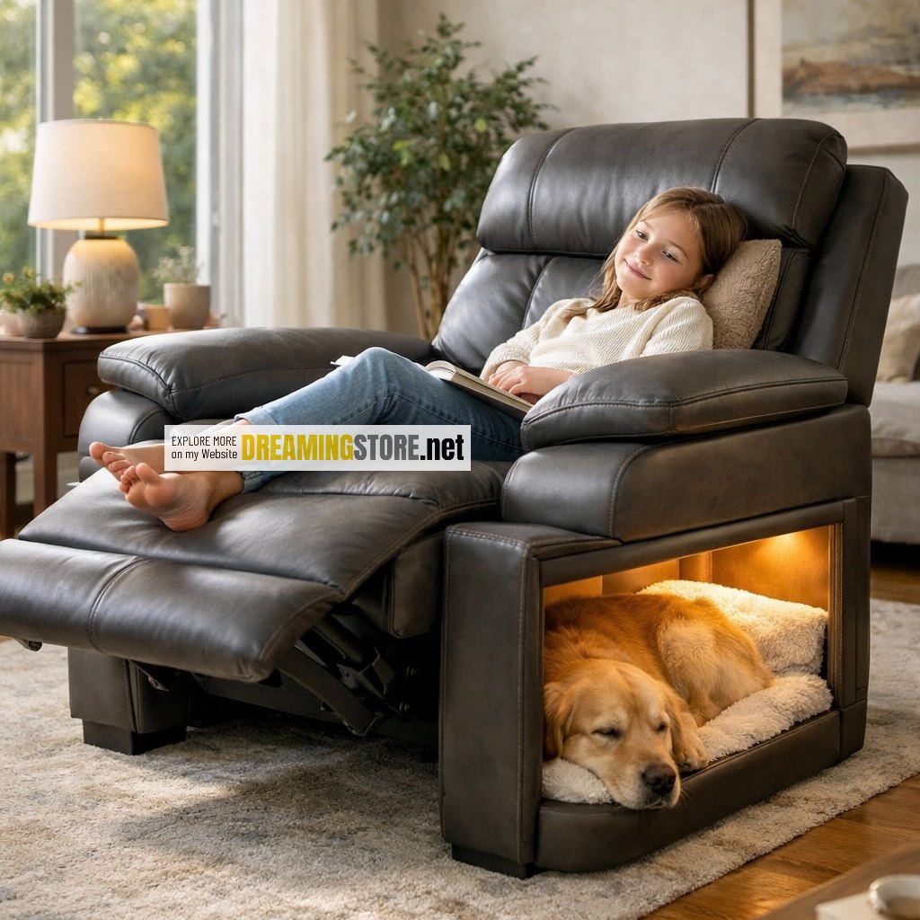 recliner built-in dog pod
