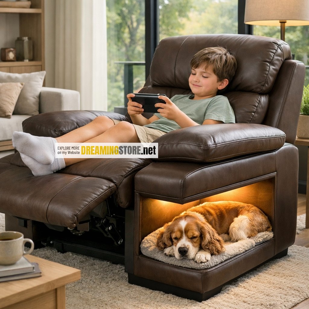 recliner built-in dog pod