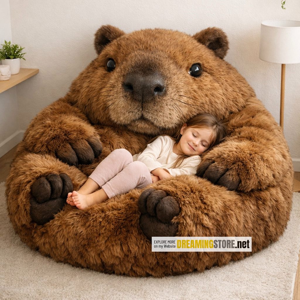 Fluffy Capybara Bean Bag
