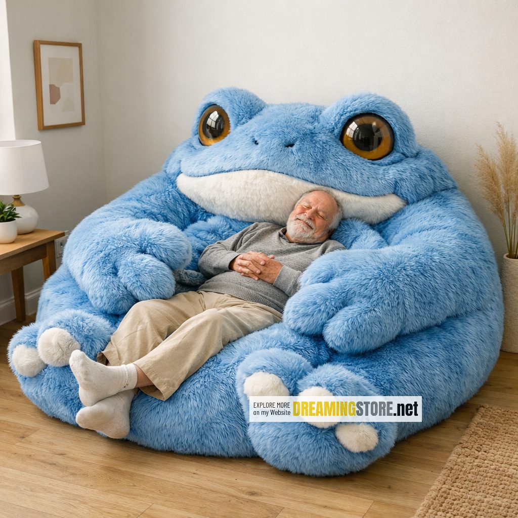 Fluffy Frog Bean Bag