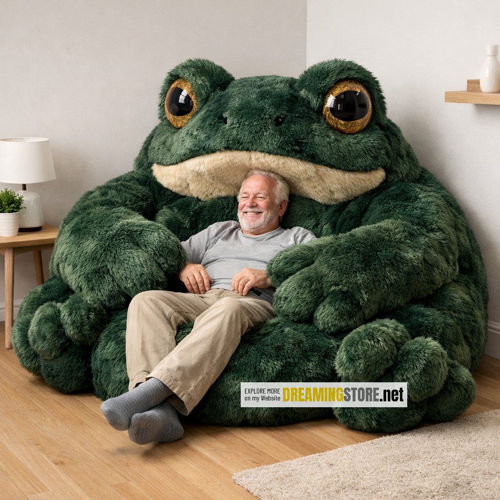 Fluffy Frog Bean Bag