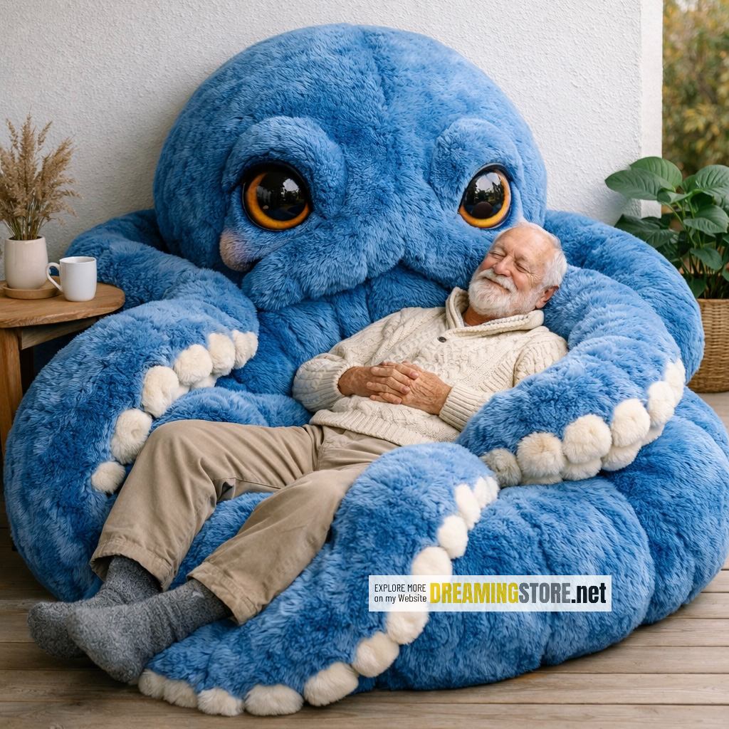 Fluffy Octopus Bean Bag