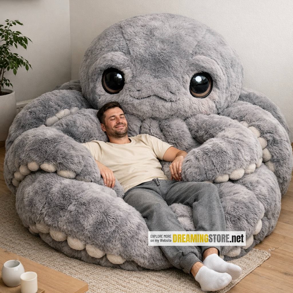 Fluffy Octopus Bean Bag