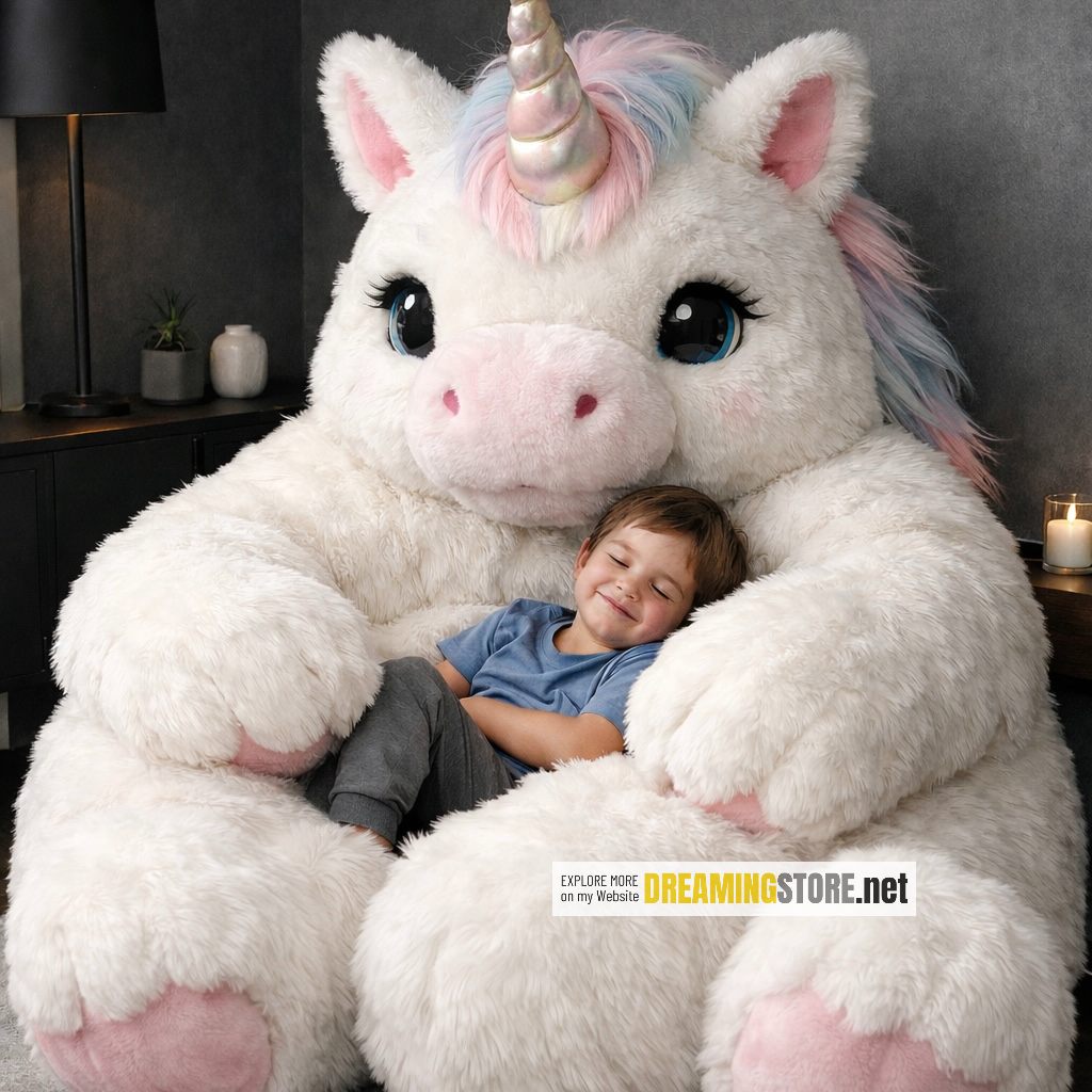 unicorn-shaped bean bag