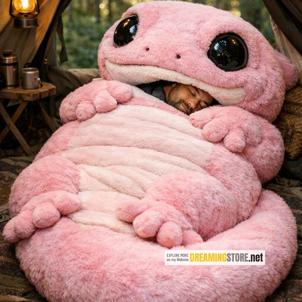 gecko-shaped sleeping bag