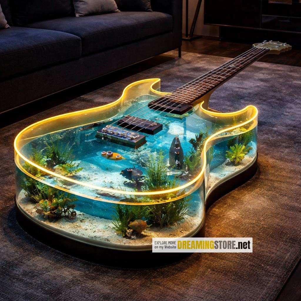 Guitar Aquarium Coffee Table