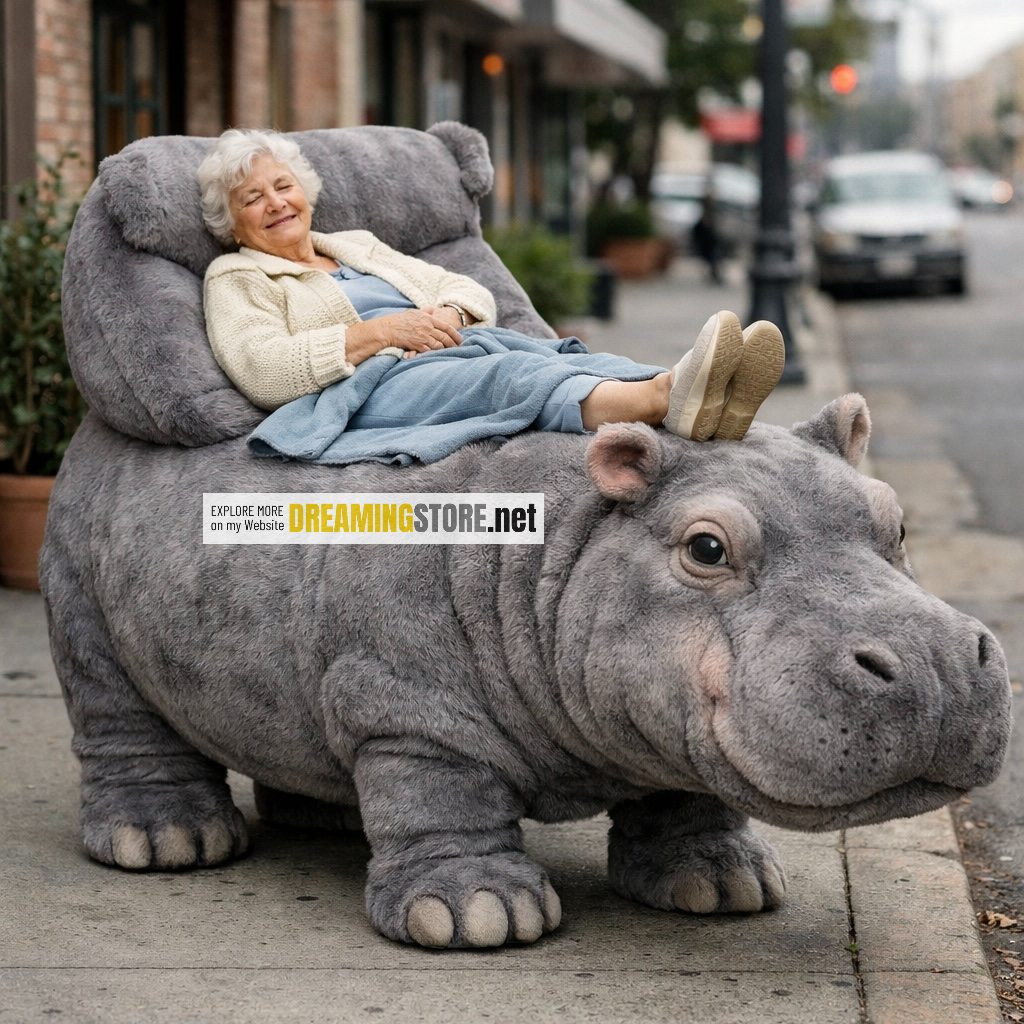 walking hippo shaped recliner