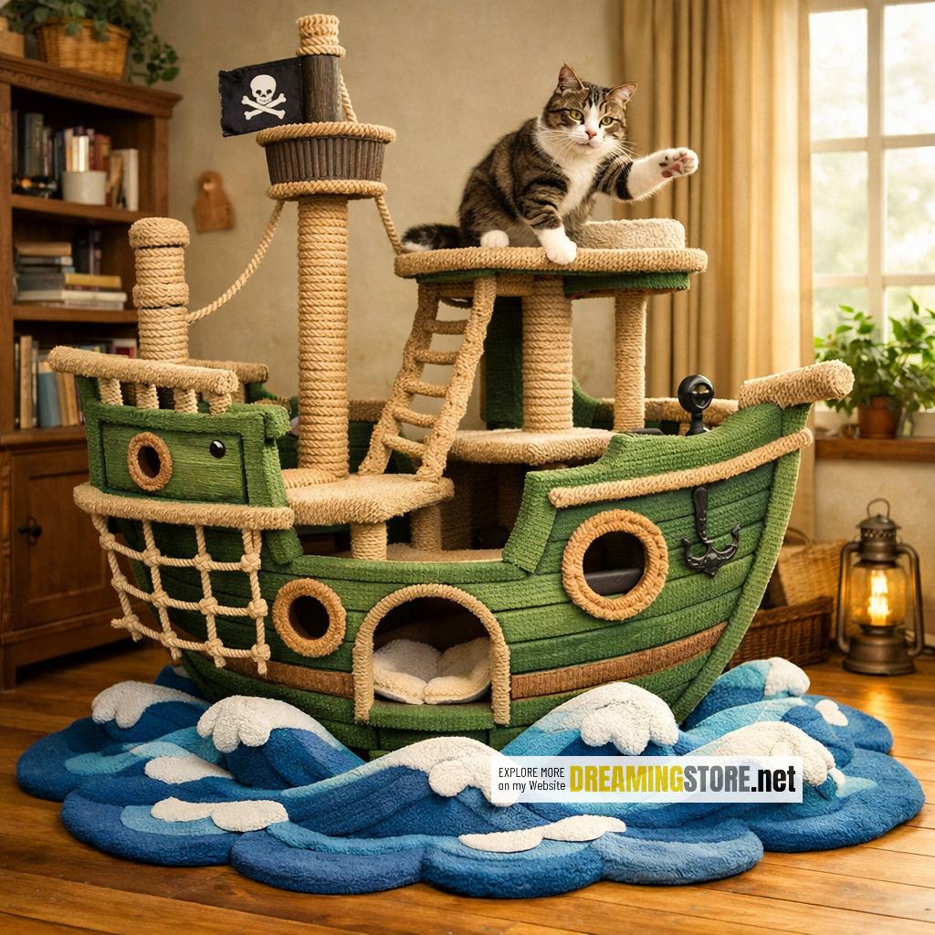 pirate ship cat playground