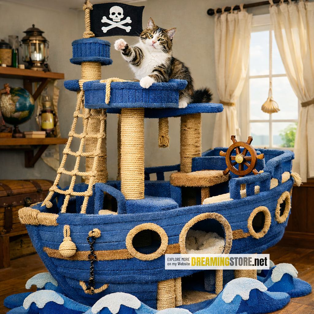 Wooden Ship Cat Playground