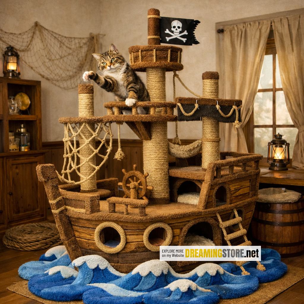 Wooden Ship Cat Playground