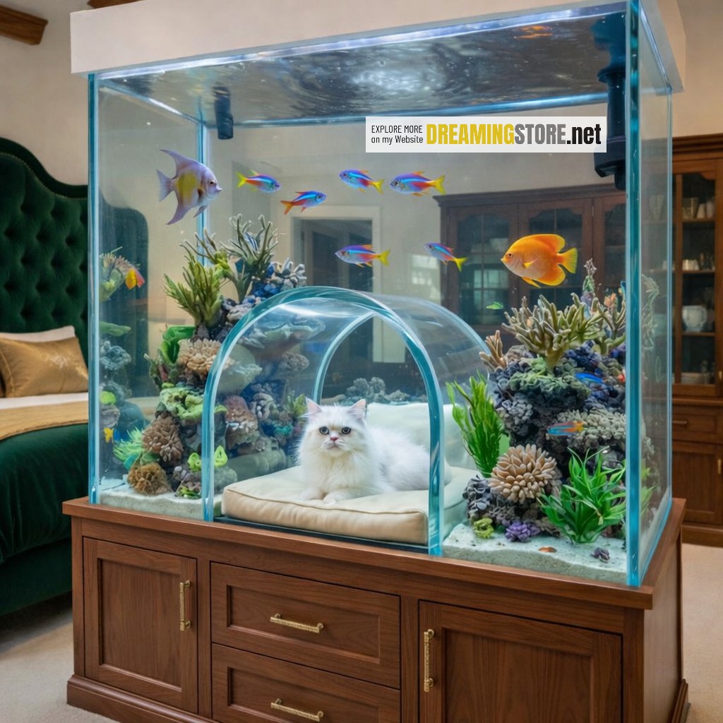 Aquarium With Cat Tunnel