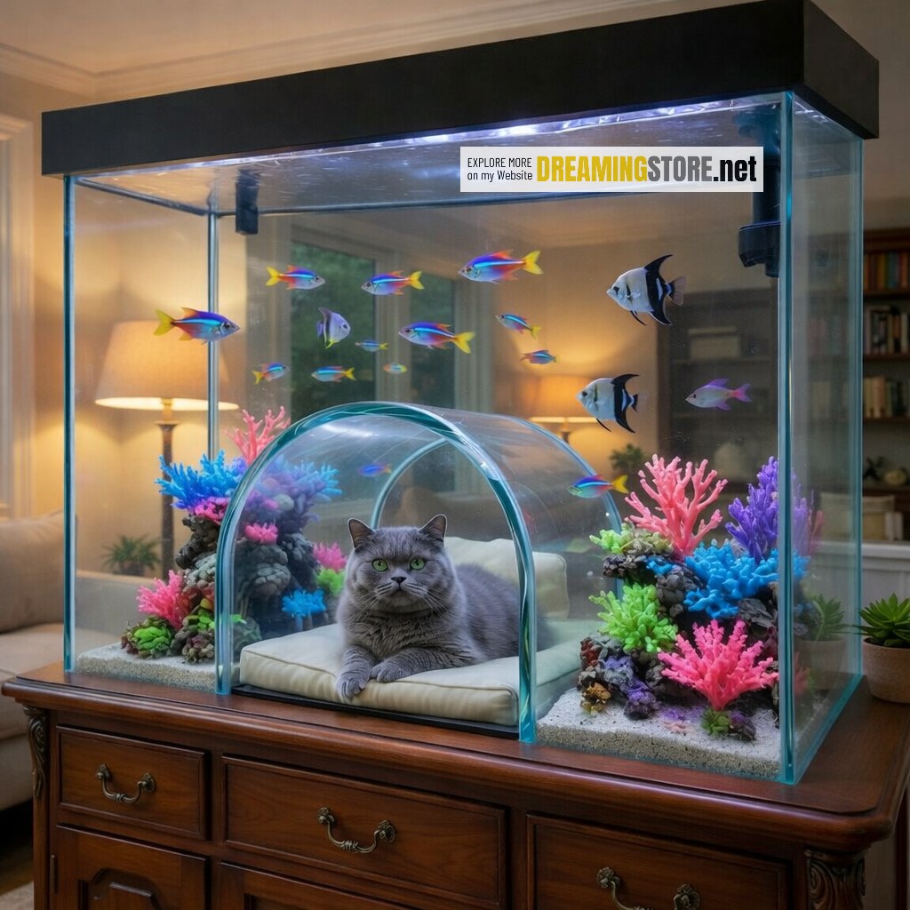 Aquarium With Cat Tunnel