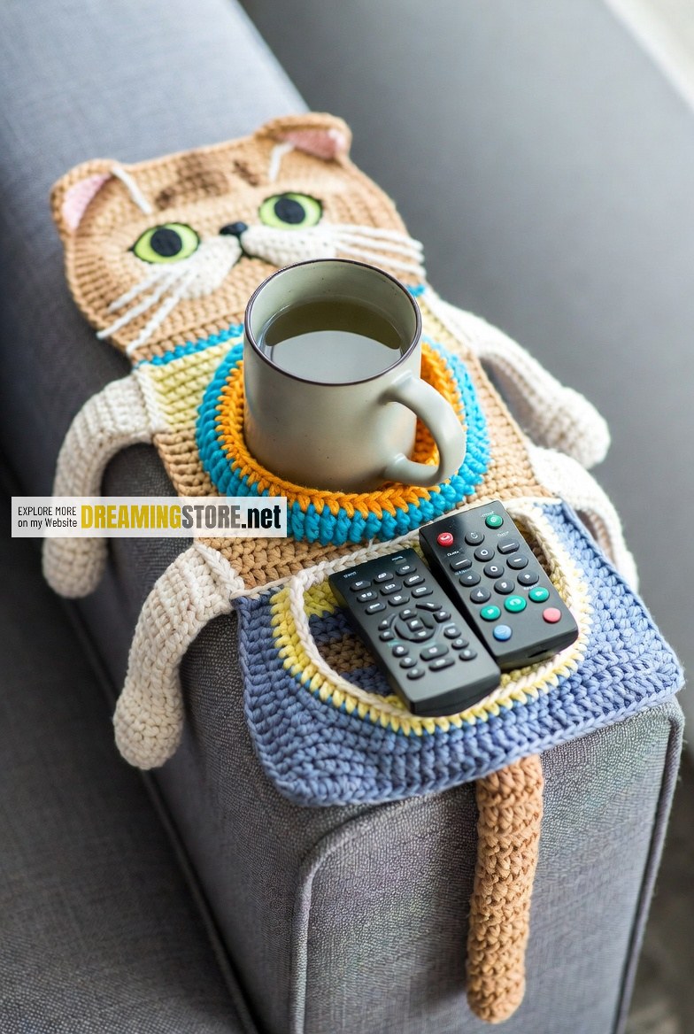 cat crochet sofa organizer