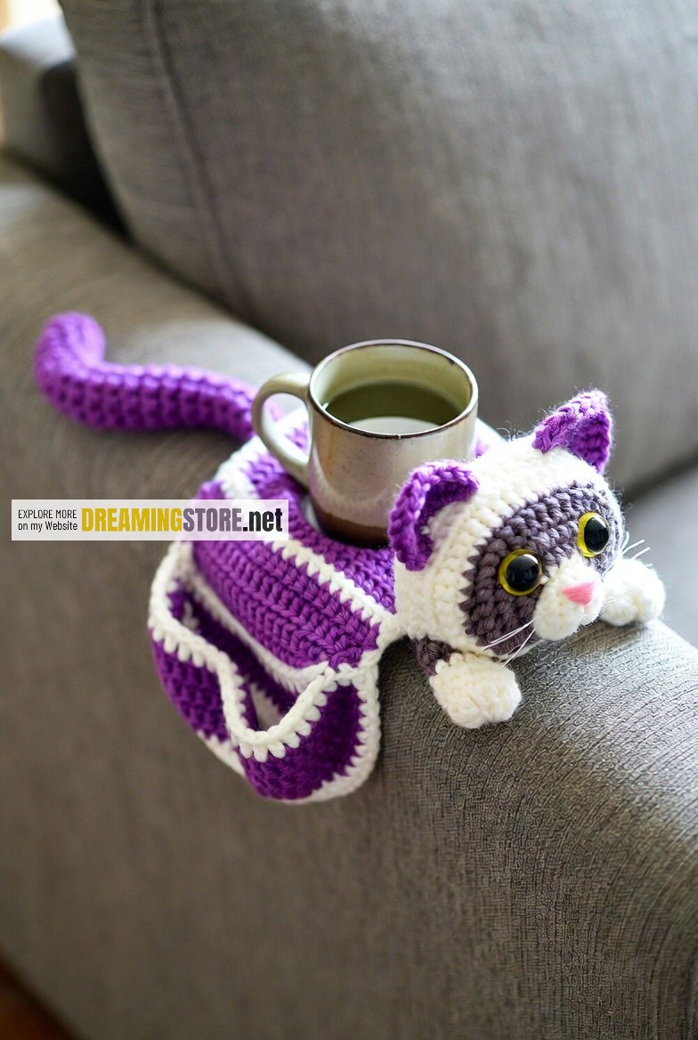 Crochet Cat Sofa Organizer