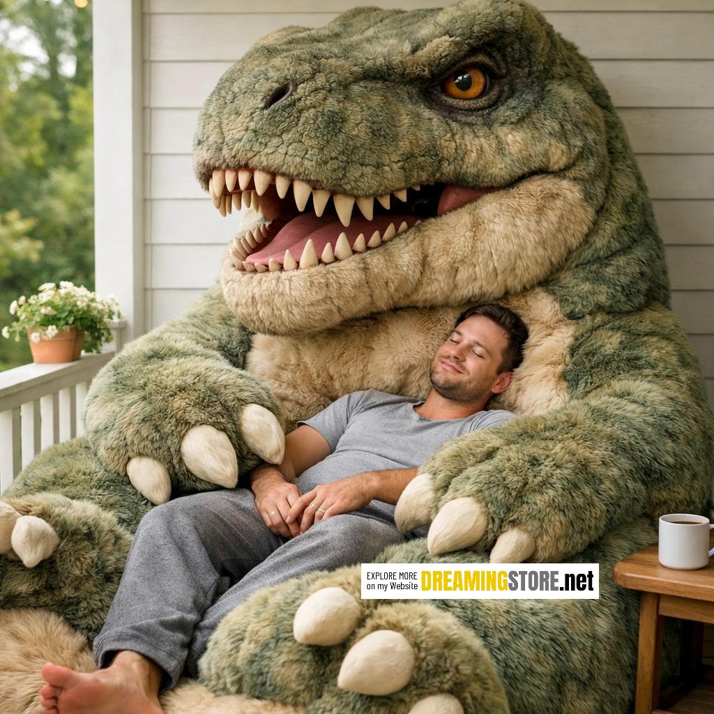 Fluffy Dinosaur Bean Bag