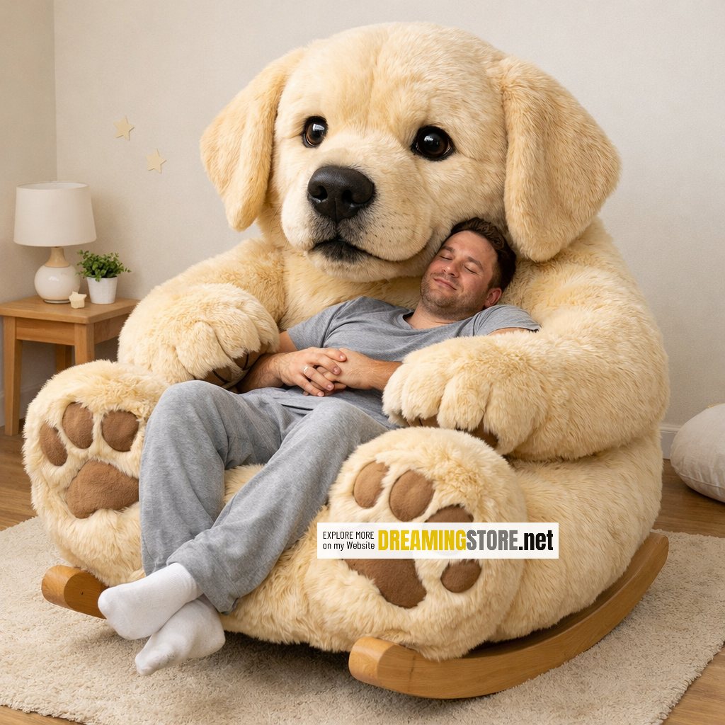 Fluffy Dog Rocking Chair