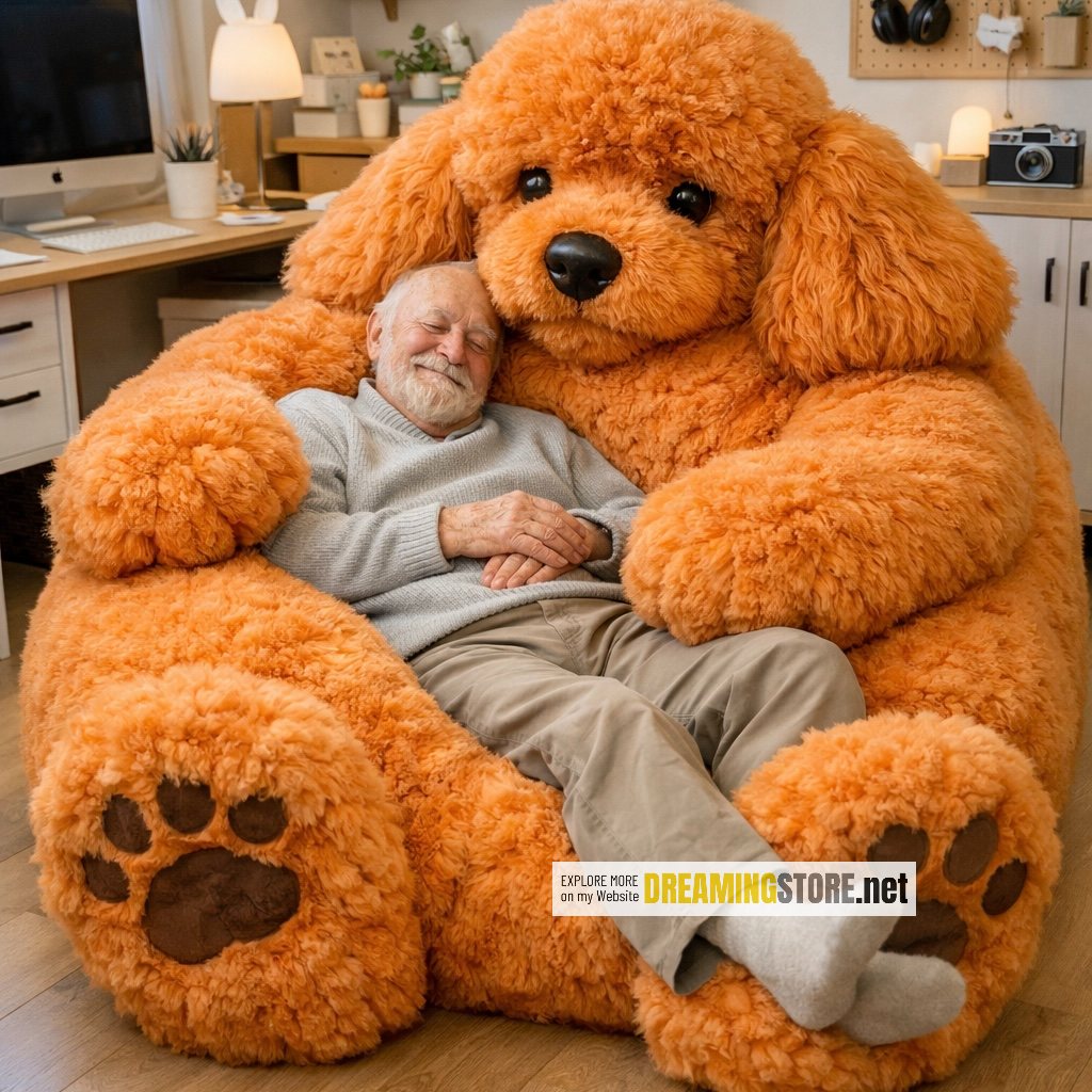 Fluffy Poodle Bean Bag